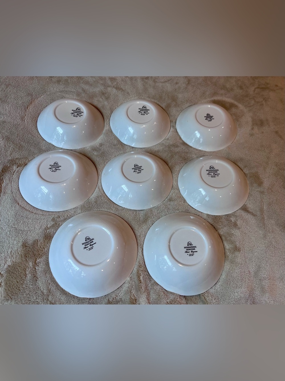Vintage International Silver Silver Elegance Ironstone Bowls Set of 8 England - Picture 7 of 16